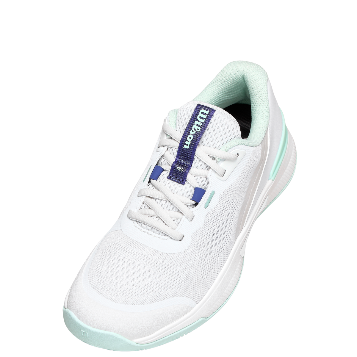 Wilson Intrigue Pro Tennis Shoe Women, White/Bay/Skip Blue, packaging view