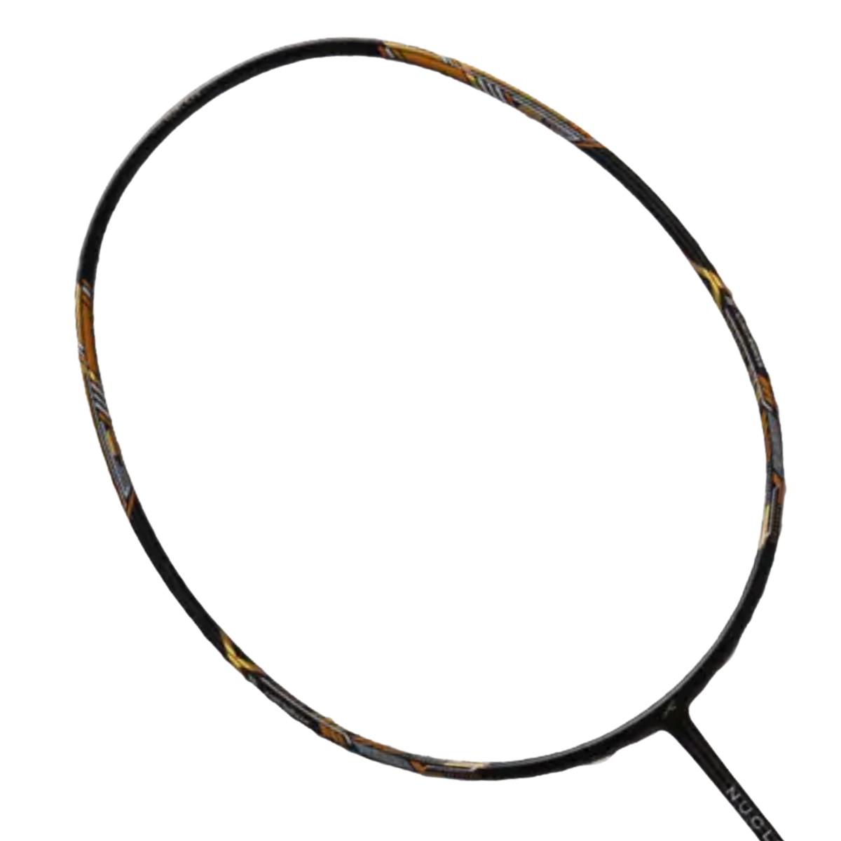 Hundred Nuclear 72 Badminton Racket, Black/White/Gold, front view