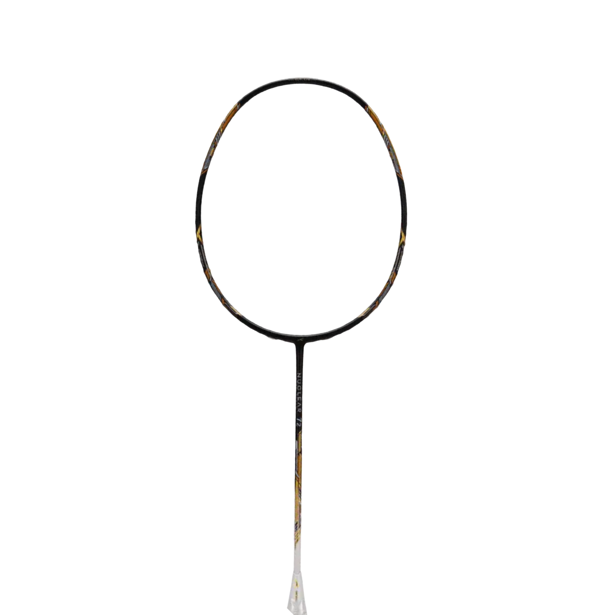 Hundred Nuclear 72 Badminton Racket, Black/White/Gold, back view