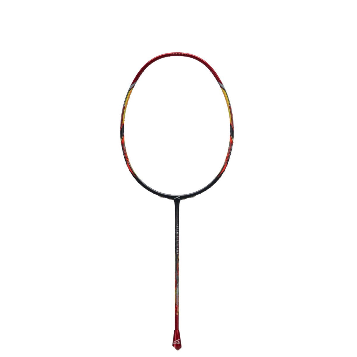Hundred Atomic X 38 Power Badminton Racket, Charcoal/Red, back view