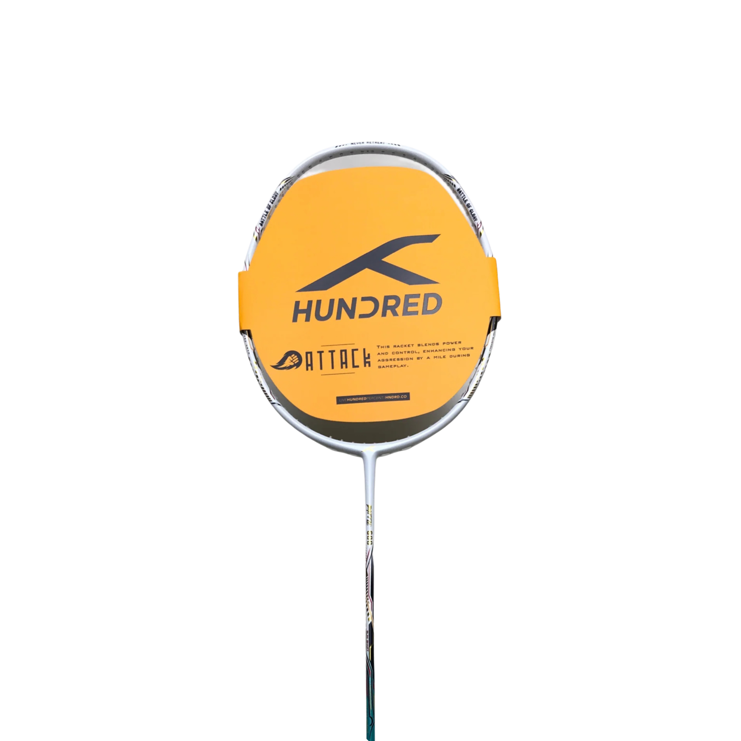 Hundred Battle 600 4U Badminton Racket - White/Verdigris/Gold Badminton Rackets Hundred