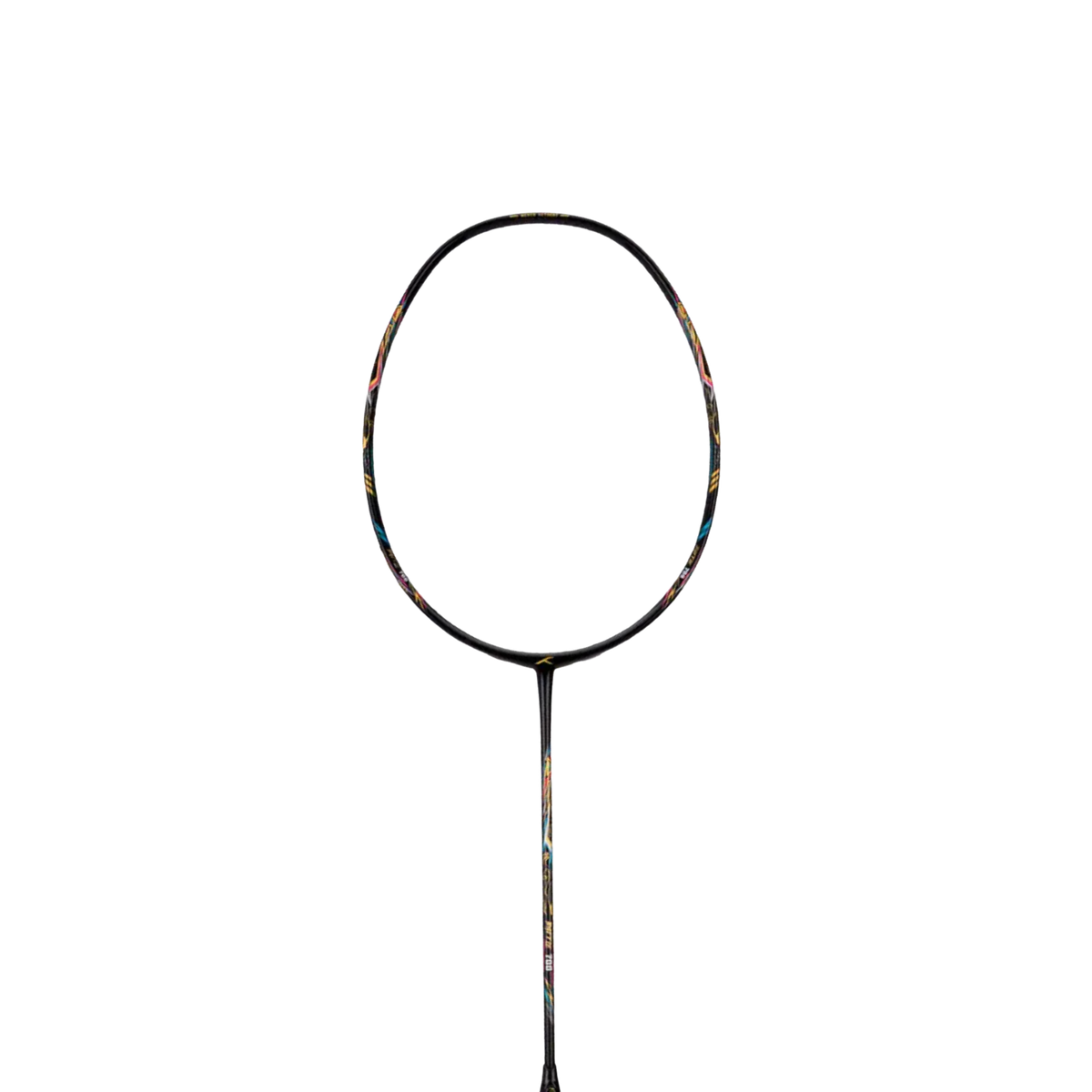 Hundred Battle 700 Badminton Racket, Black/Gold/Blue, back view