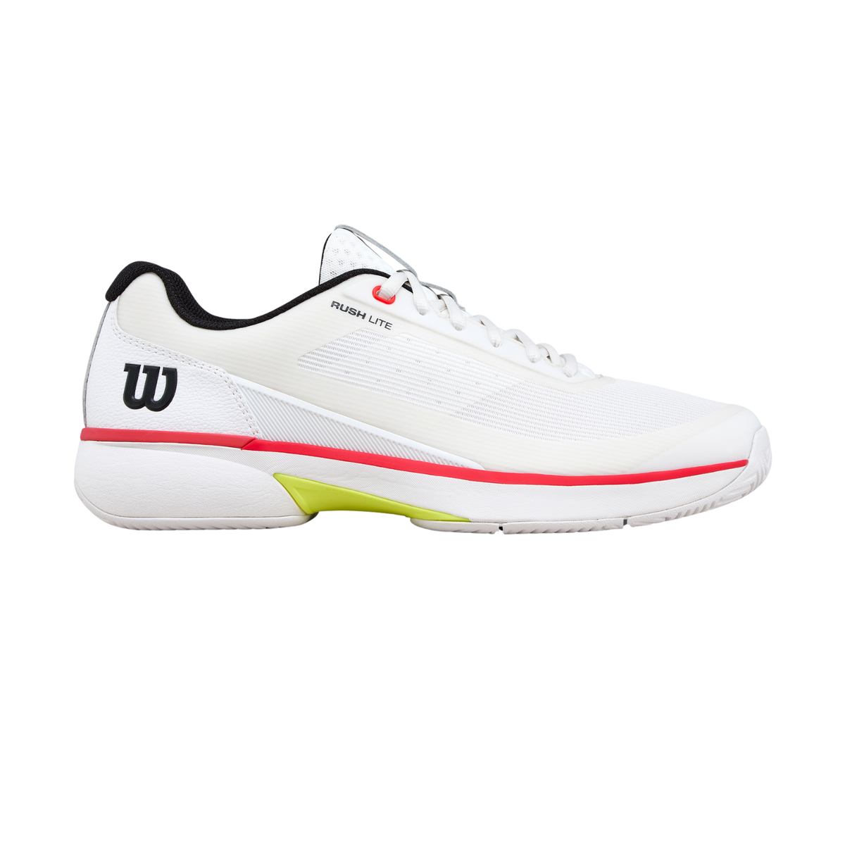 Wilson Rush Lite 5 Tennis Shoe Men, White/Red, back view