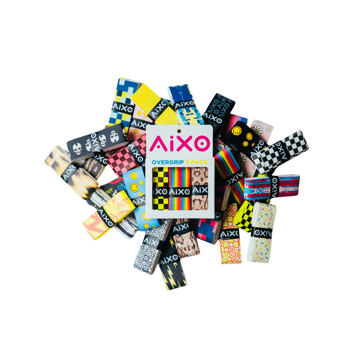 Aixo Smiley Ball Dry Overgrip Black Overgrips Aixo