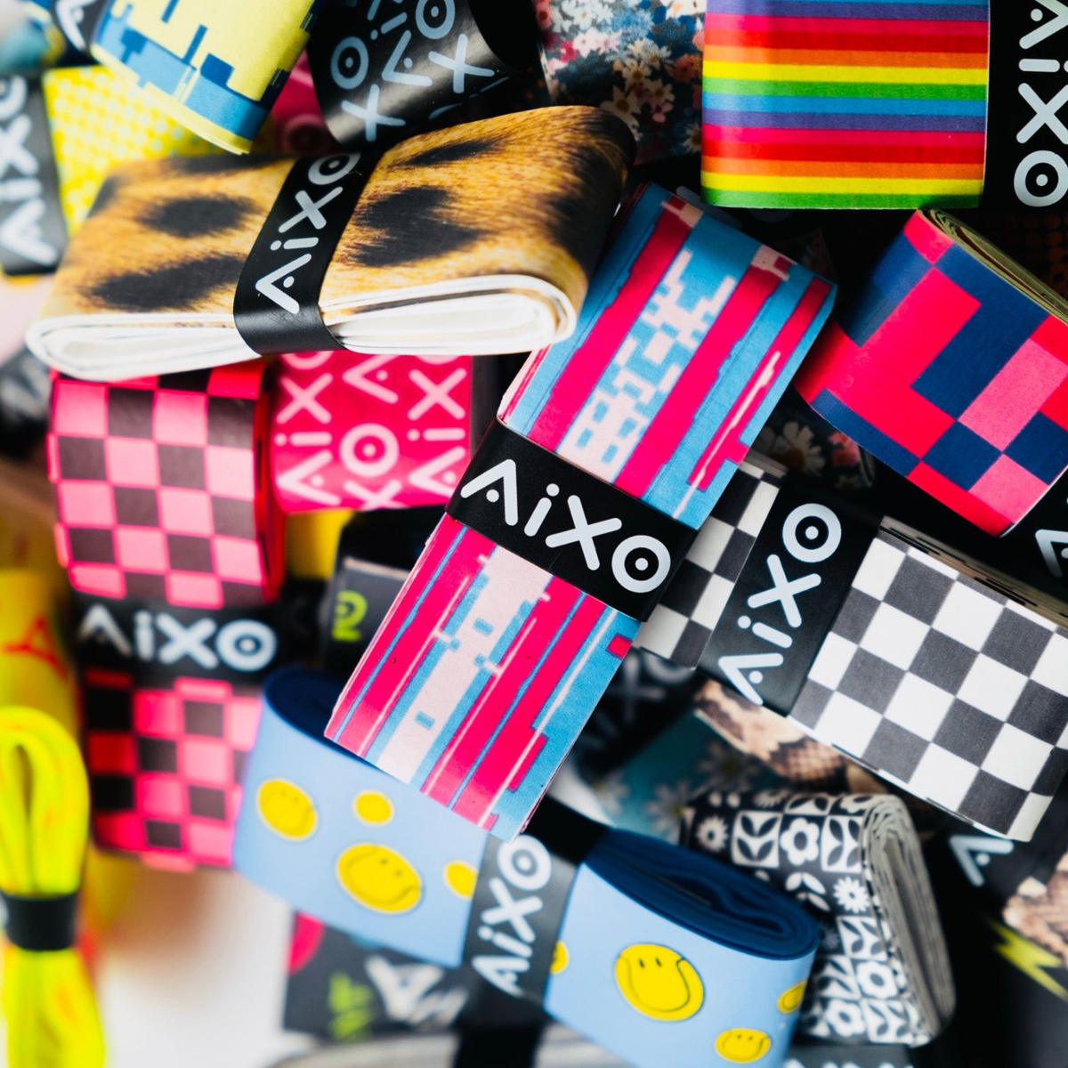 Aixo Rainbow Stripe Tacky Overgrip Overgrips Aixo