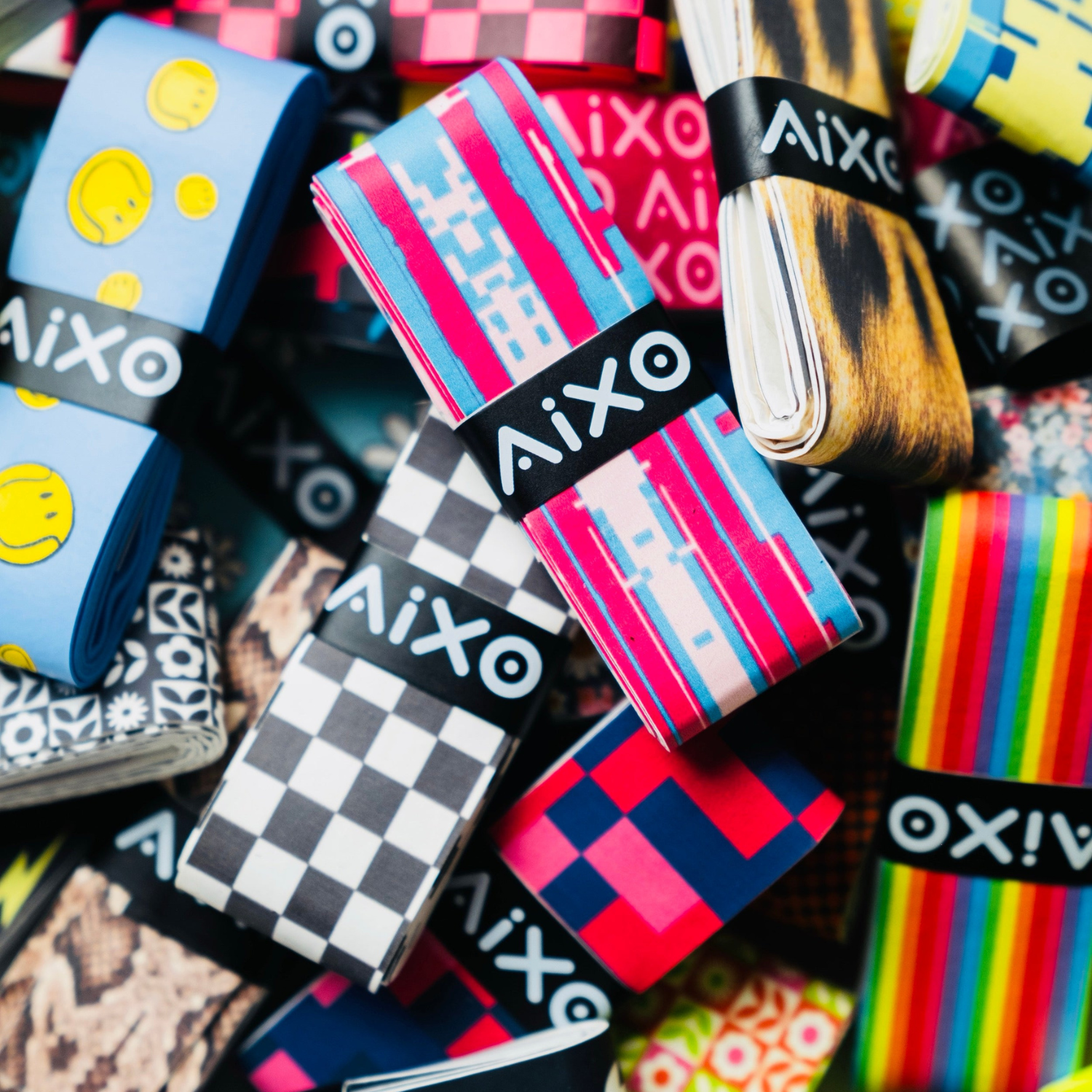 Aixo Rainbow Stripe Tacky Overgrip Overgrips Aixo