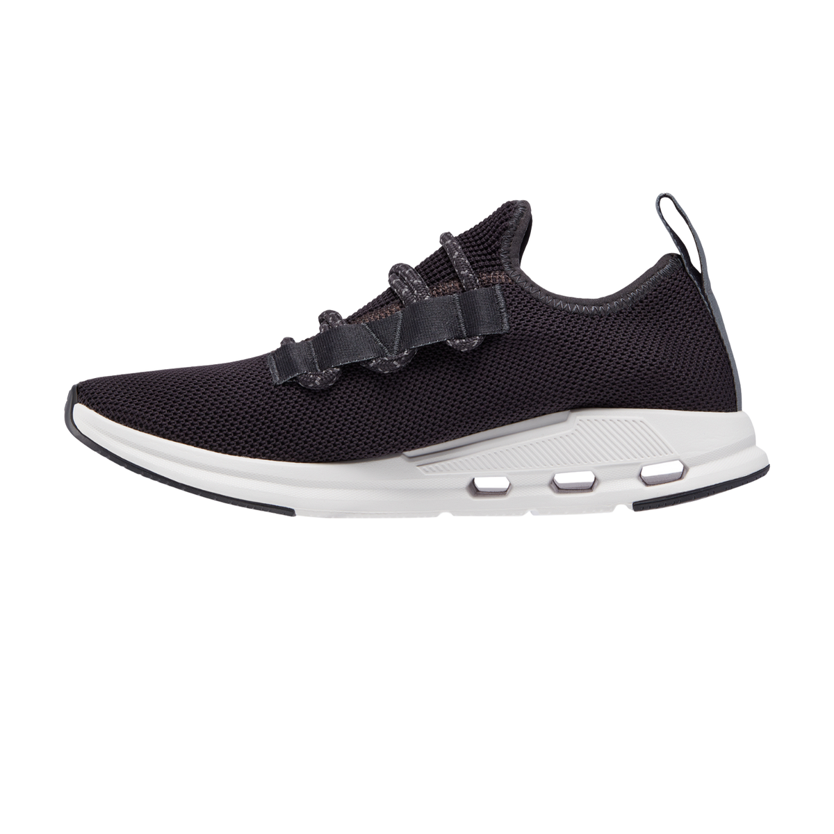 On Cloudeasy Running Shoes Women, Black/Rock, back view