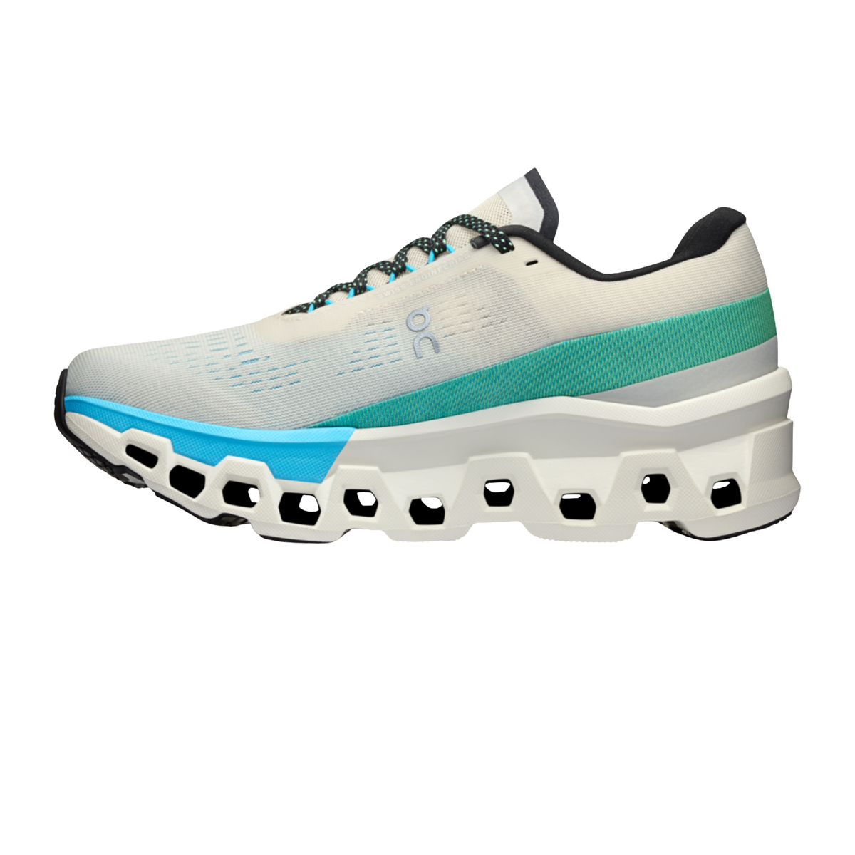 On Running Cloudmonster 2 Running Shoes Women, Cream/Horizon, back view