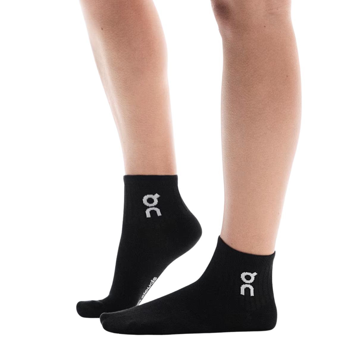 On Running Logo Sock Mid Unisex 3 Pcs, Black, back view
