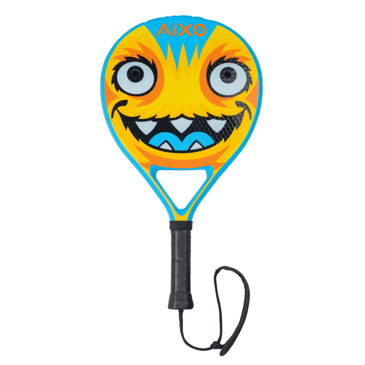 AIXO Fizzball Junior Padel Racket, Blue, back view