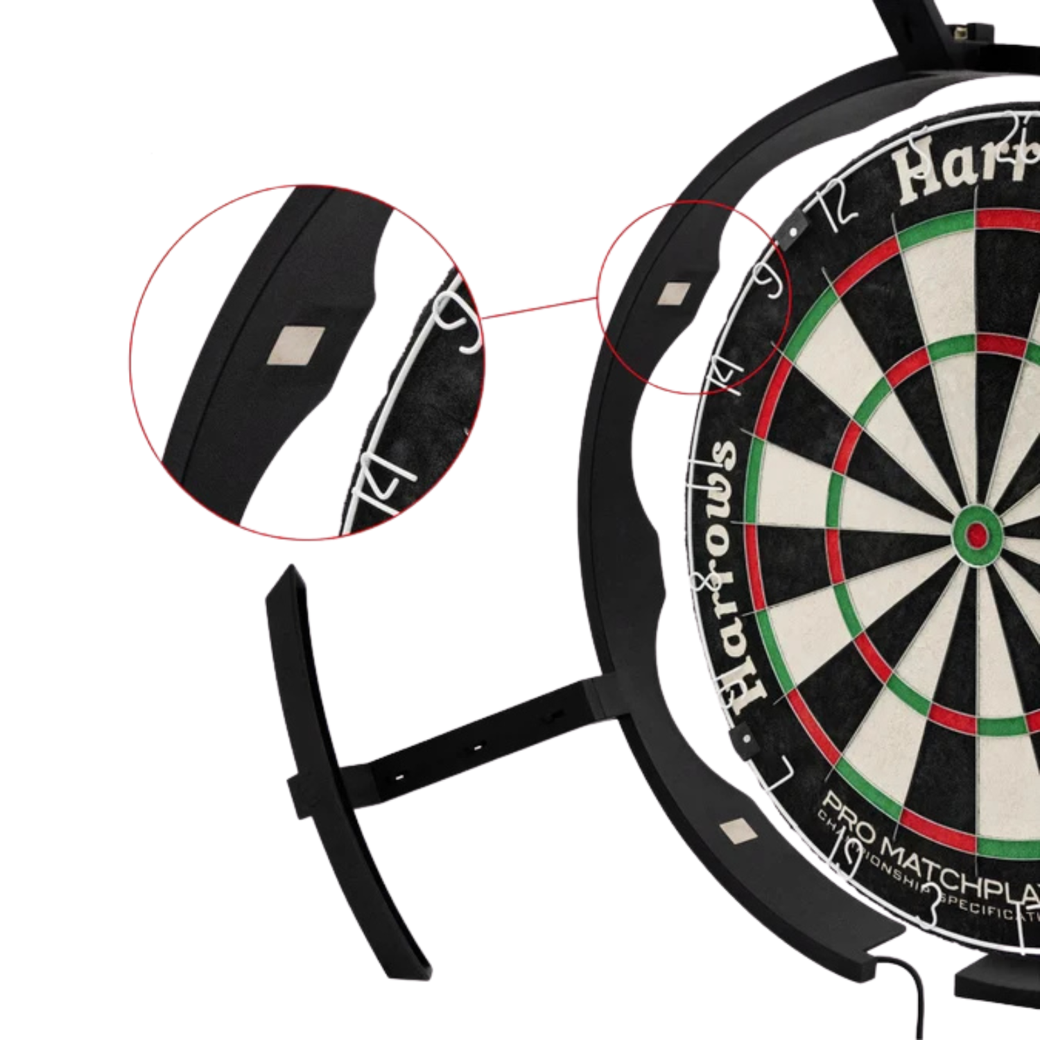 Harrows Tri-Light Dartboard Lighting System UK Power - Black Darts Accessories Harrows