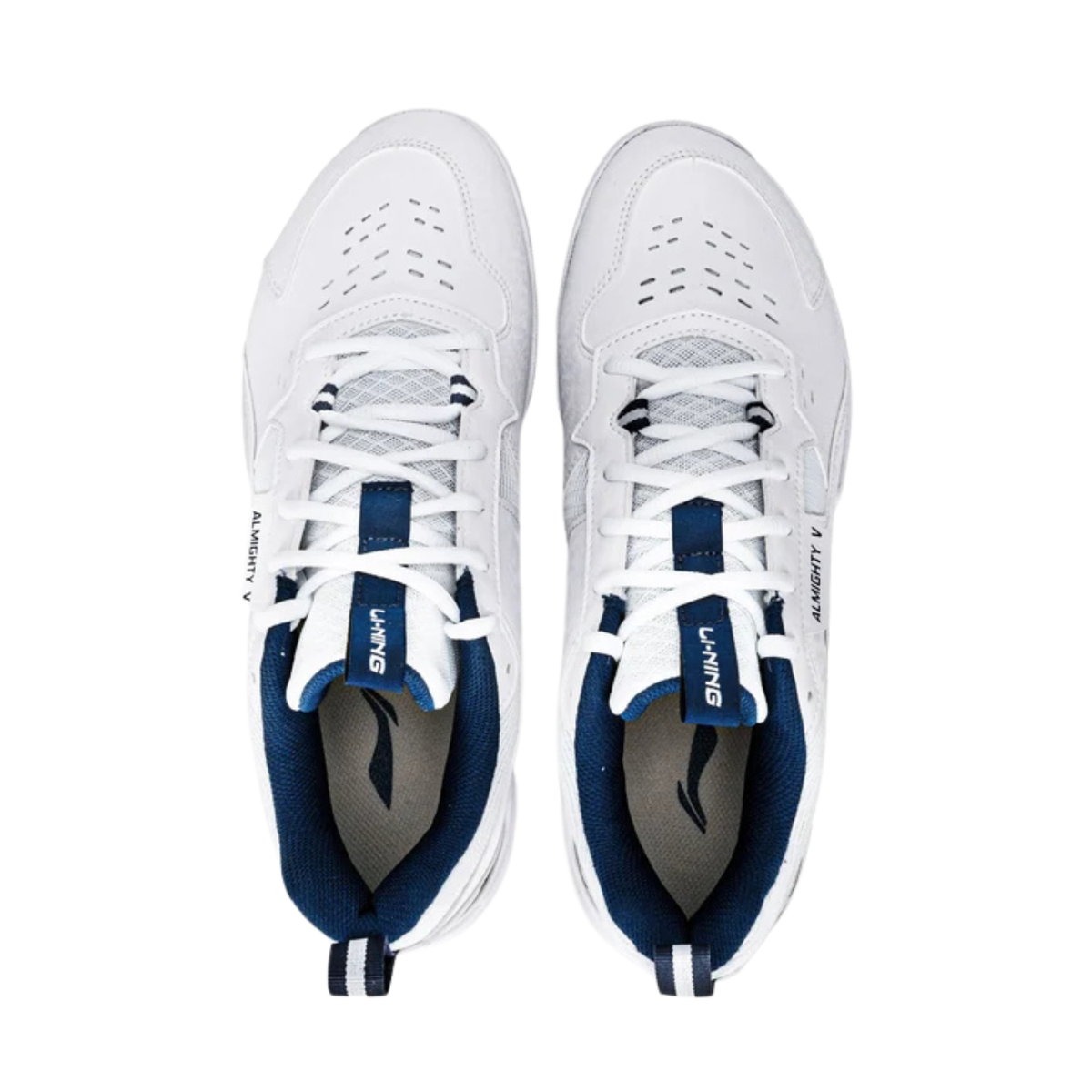 Li-Ning Almighty 5 Badminton Shoes AYTT001-3 - White/Blue Badminton Shoes Li-Ning