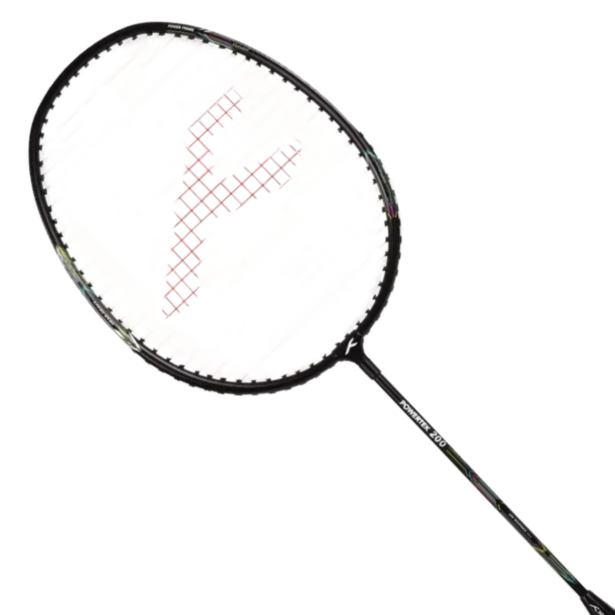 Hundred Powertek 200 Badminton Racket, Black, front view