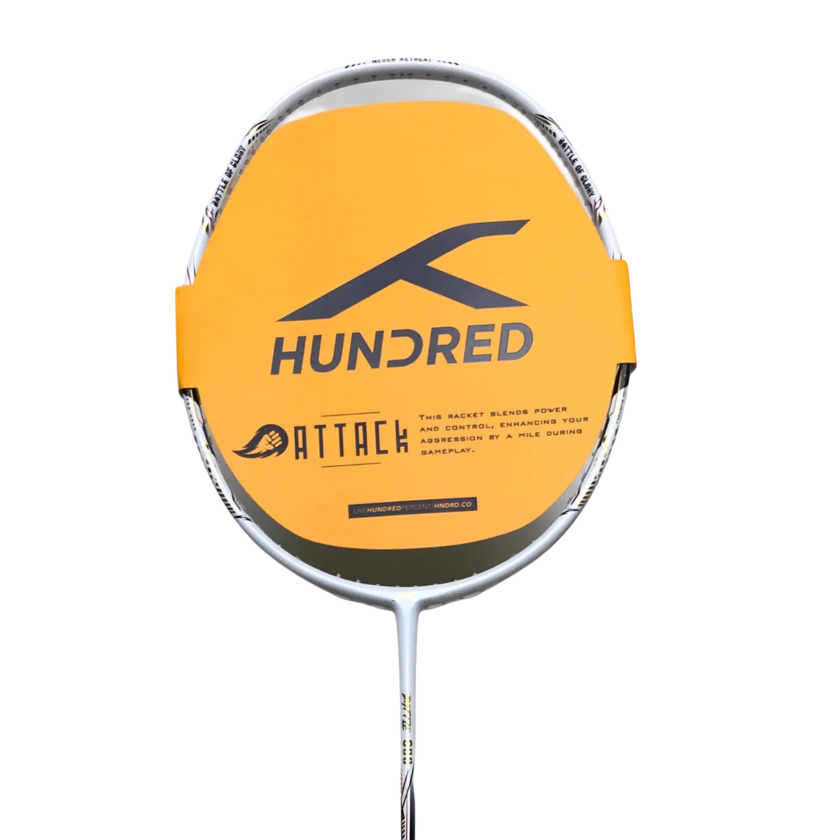Hundred Battle 600 4U Badminton Racket - White/Verdigris/Gold Badminton Rackets Hundred