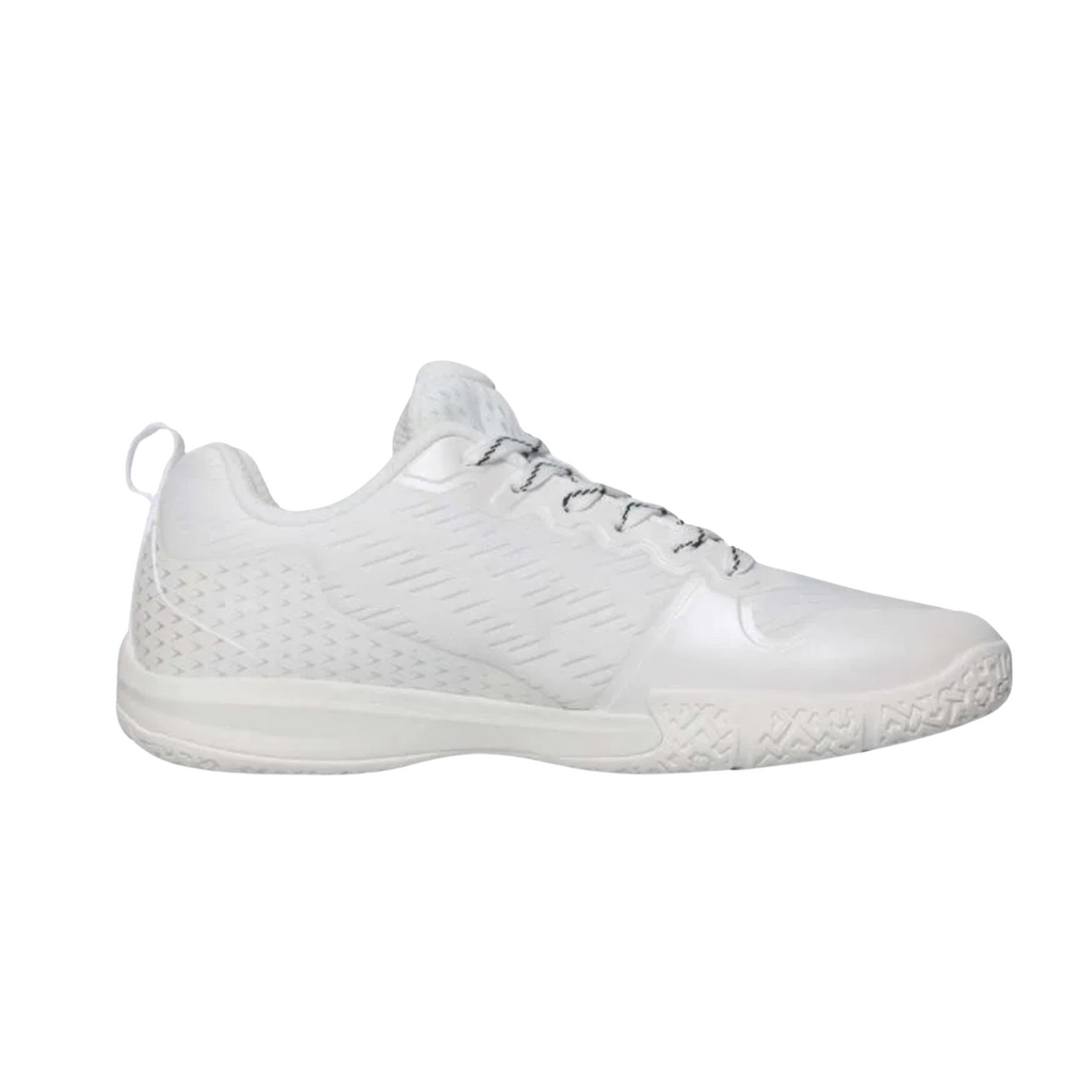 Hundred Velocity Elite Badminton Shoes, White/Black, back view