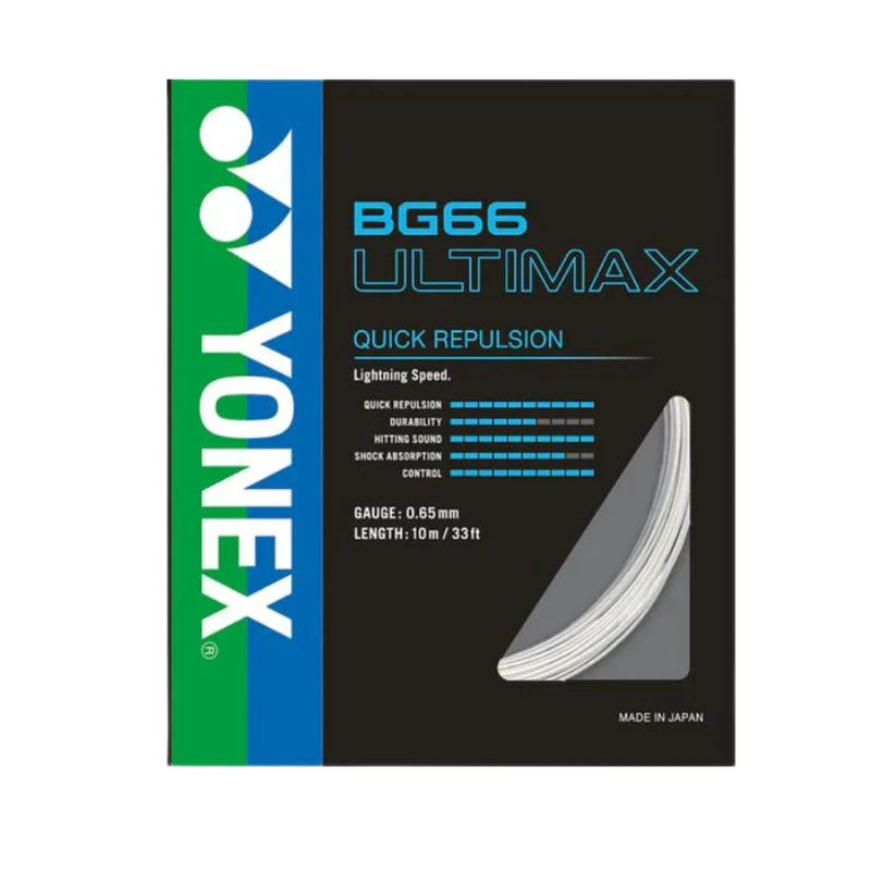 Yonex BG66 Ultimax Badminton String (10m Set) Yellow String (Packs) Yonex