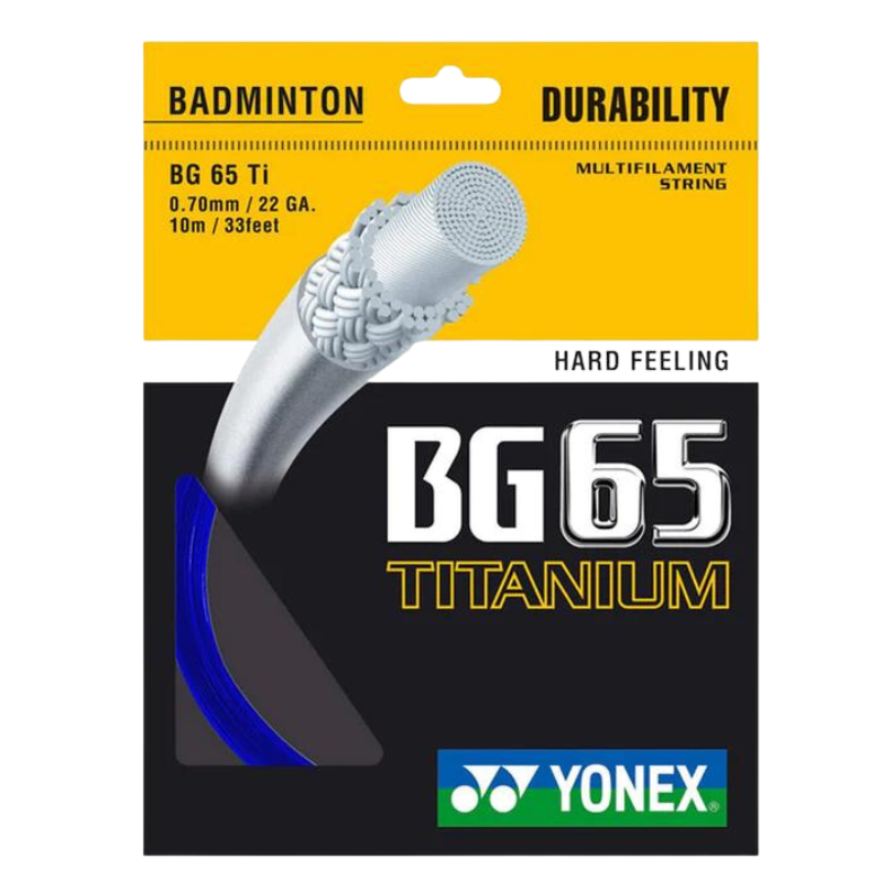 Yonex BG65 Titanium Badminton String (10m Set) White String (Packs) Yonex