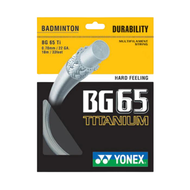 Yonex BG65 Titanium Badminton String (10m Set) Red String (Packs) Yonex