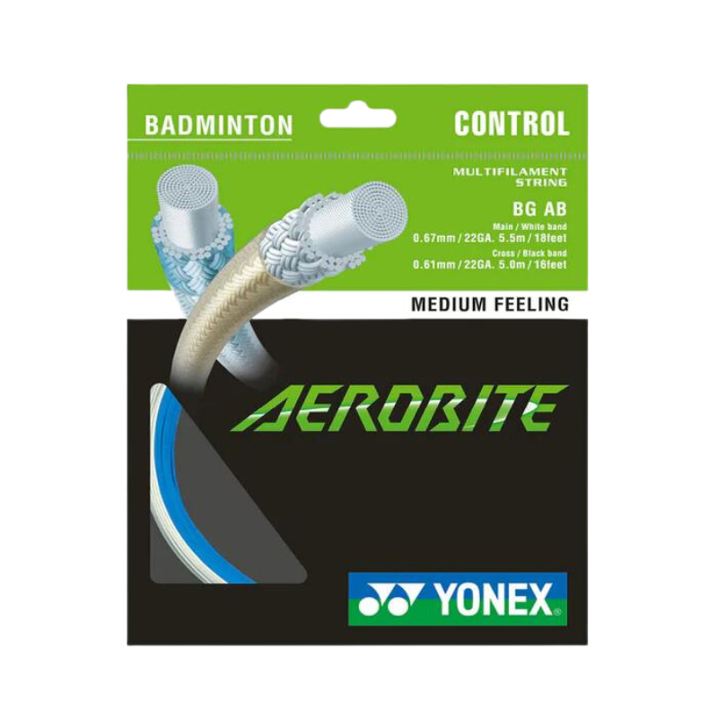 Yonex Aerobite String (10m Set) White/Blue White Blue 10m Set String (Packs) Yonex
