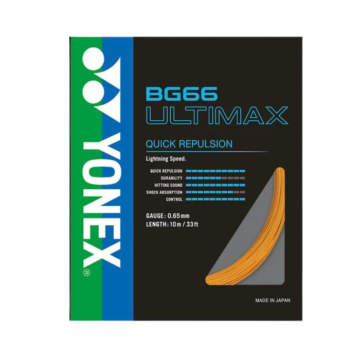 Yonex BG66 Ultimax Badminton String (10m Set) White String (Packs) Yonex