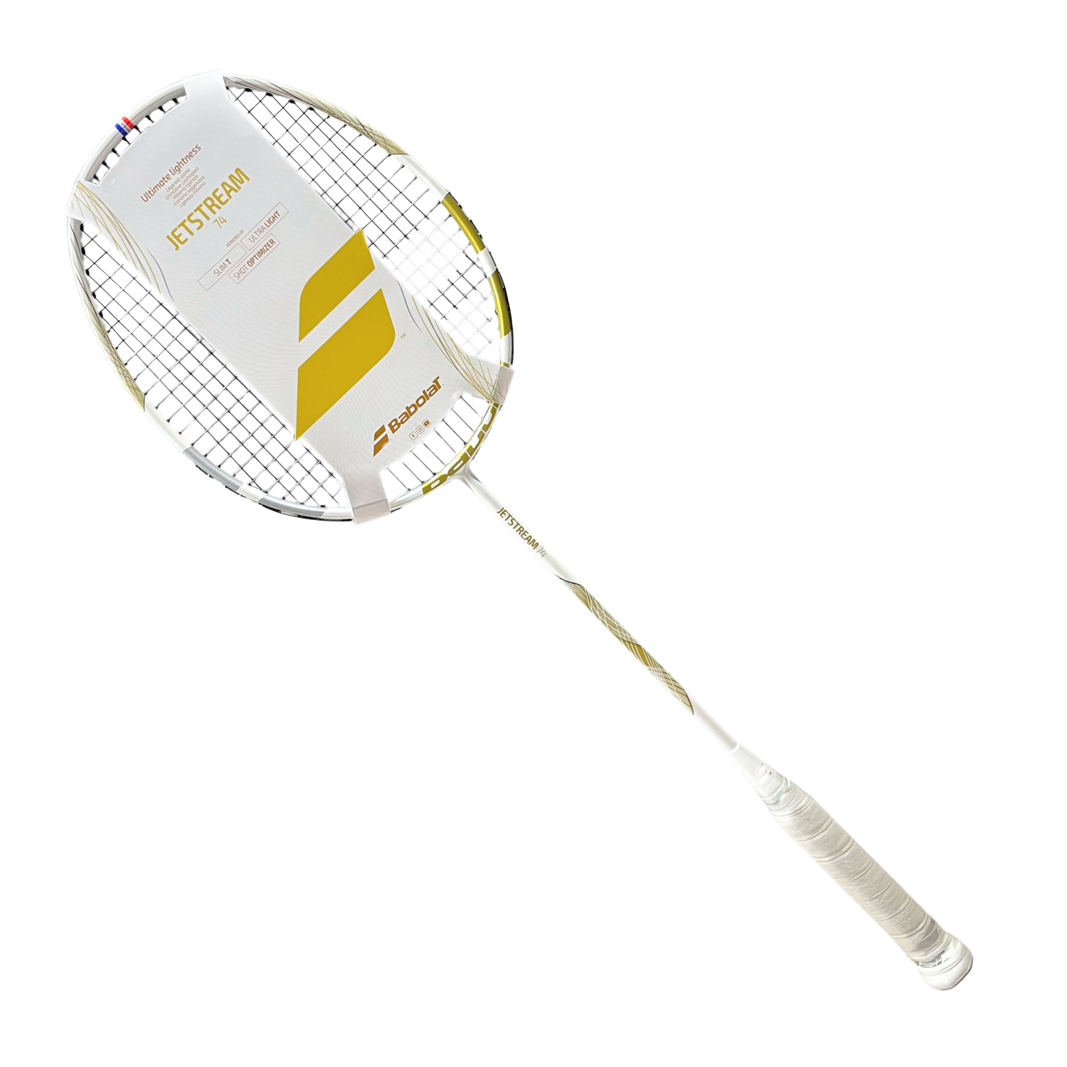 Babolat Jetstream 74 Strung Badminton Racket - White/Gold Badminton Rackets Babolat