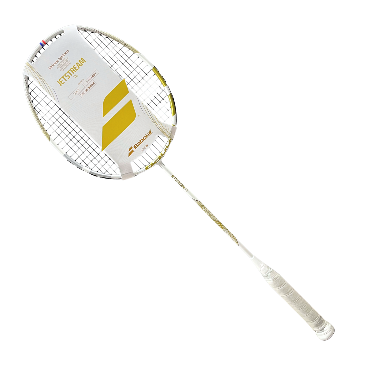 Babolat Jetstream 74 Strung Badminton Racket - White/Gold Badminton Rackets Babolat