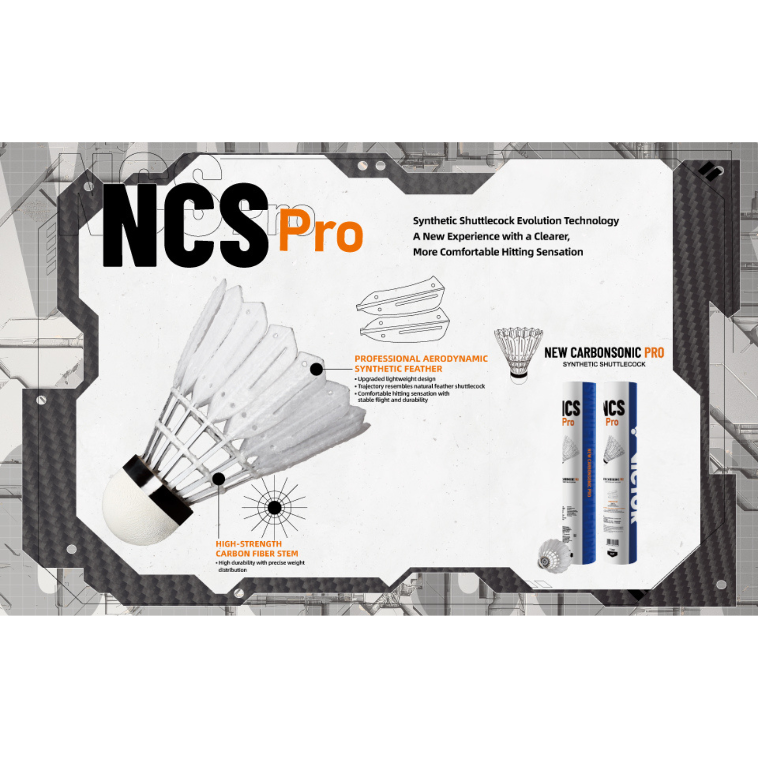 Victor New CarbonSonic Pro Artificial Feather Shuttles NCS Pro - From £19.80 Synthetic Shuttle Victor