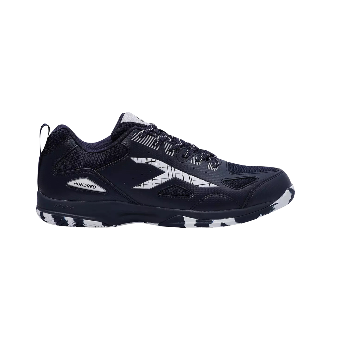 Hundred Galaxy Badminton Shoes, Navy/White, back view