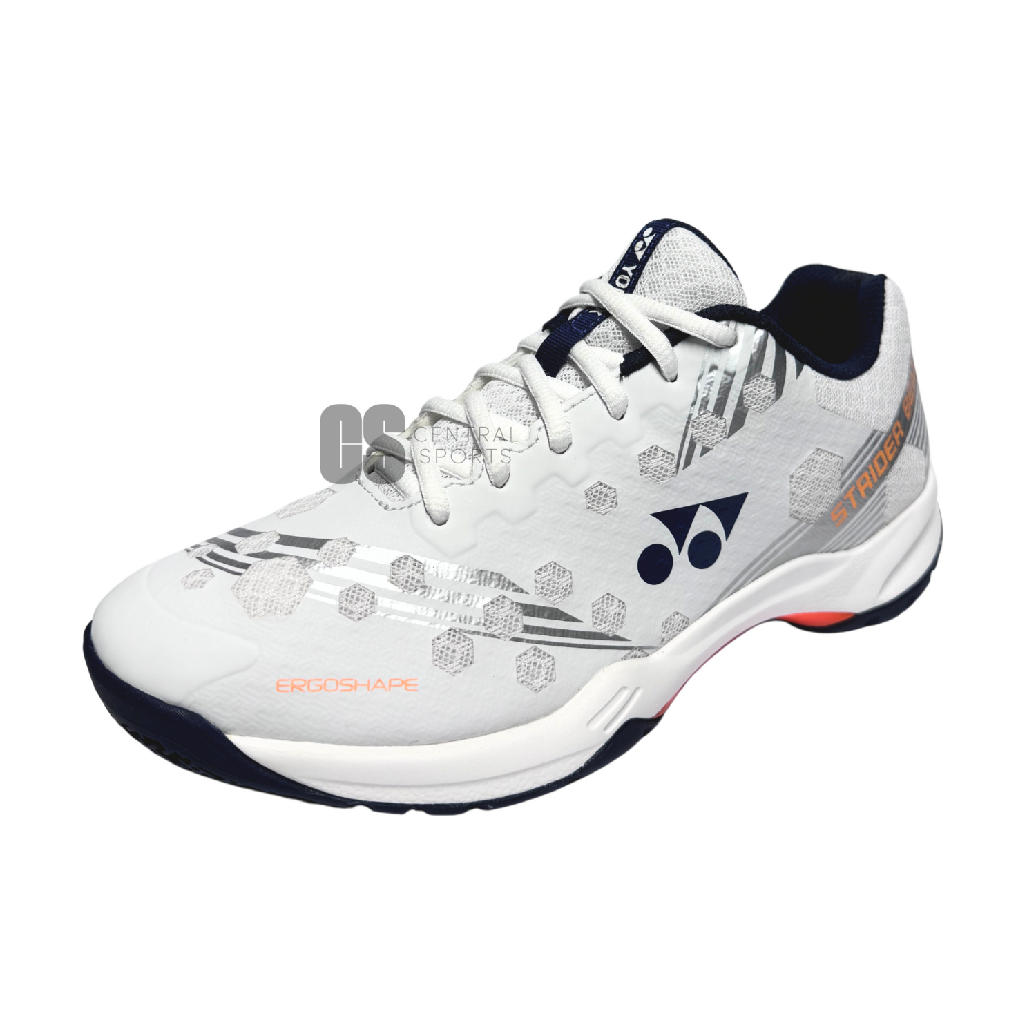 Yonex Power Cushion Strider Beat SHBSB1EX Badminton Shoes Mens (White/Orange) Badminton Shoes Yonex