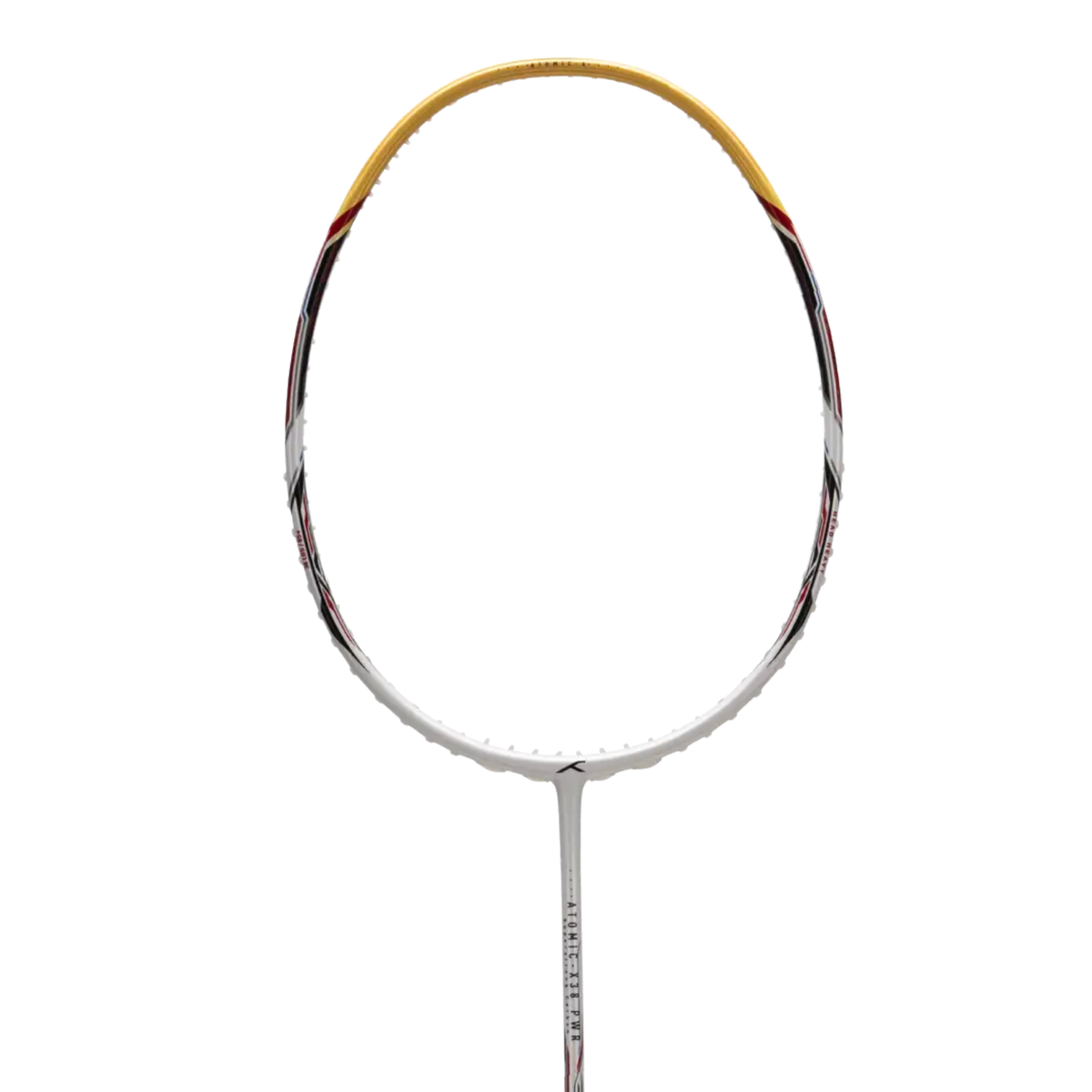 Hundred Atomic X 38 Power Badminton Racket, White/Gold, detail view