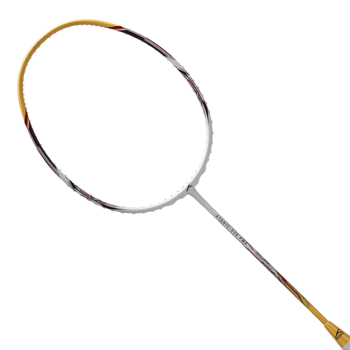 Hundred Atomic X 38 Power Badminton Racket, White/Gold, side view