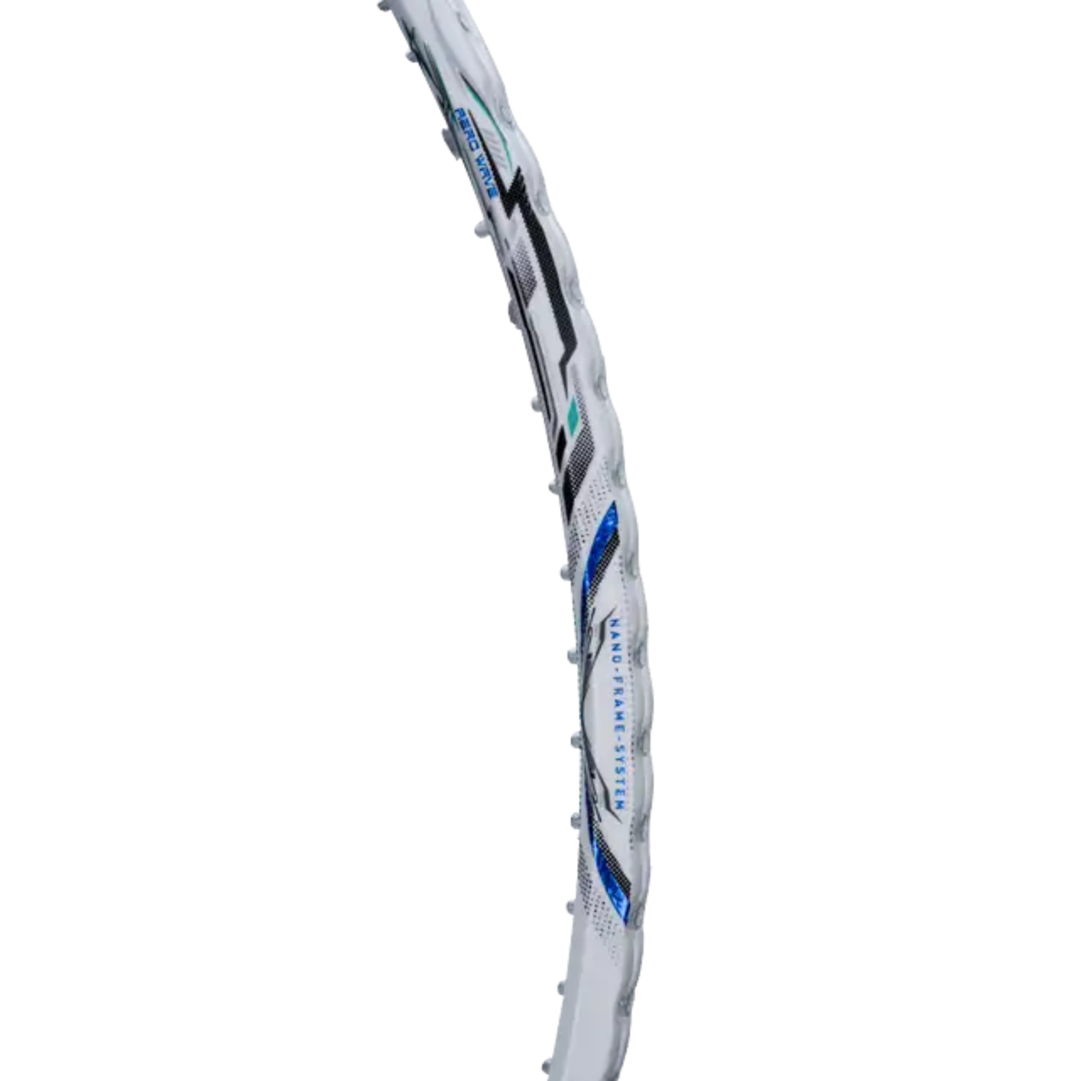 Hundred T-Fusion 300 Badminton Racket, White, close-up detail