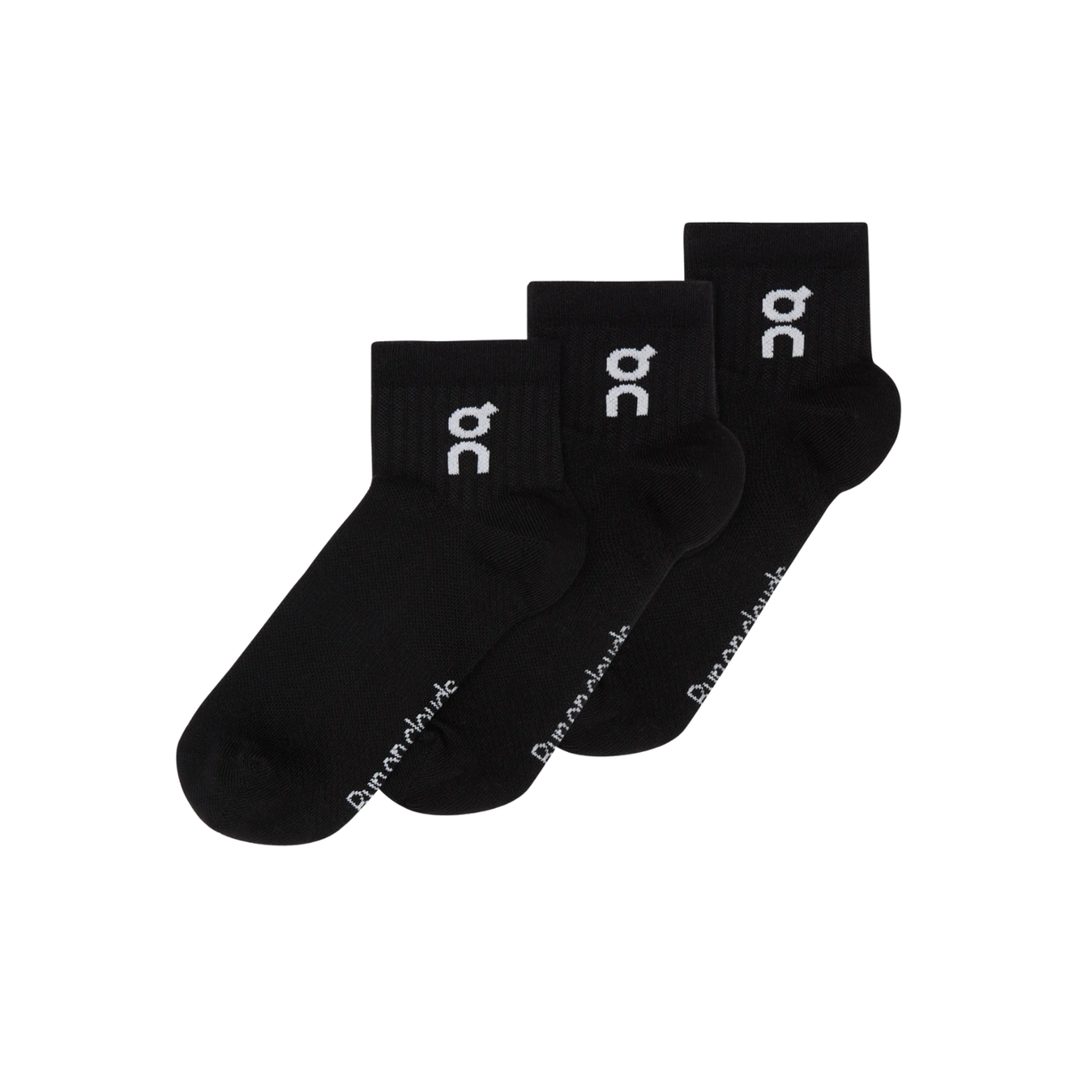 On Running Logo Sock Mid Unisex 3 Pcs - Black Black Clothing On Running
