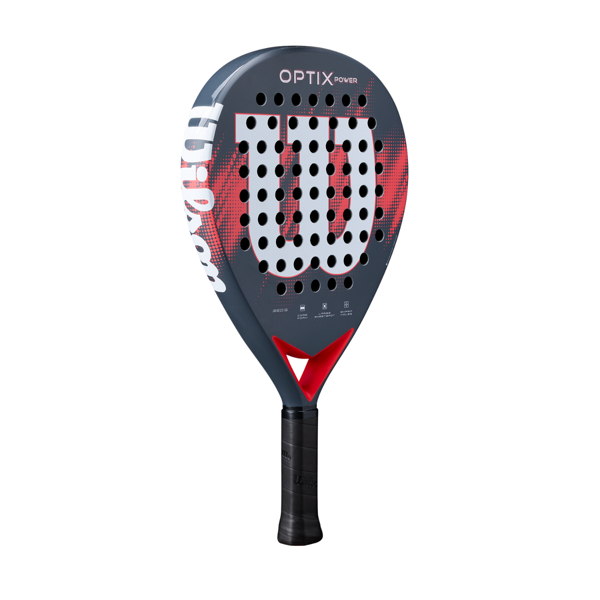 Wilson Optix V2 Power 2026 Padel Racket, Red, back view