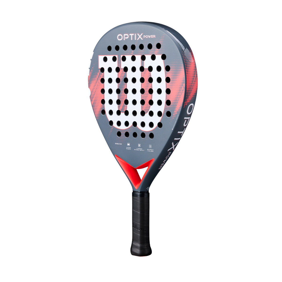 Wilson Optix V2 Power 2026 Padel Racket, Red, side view