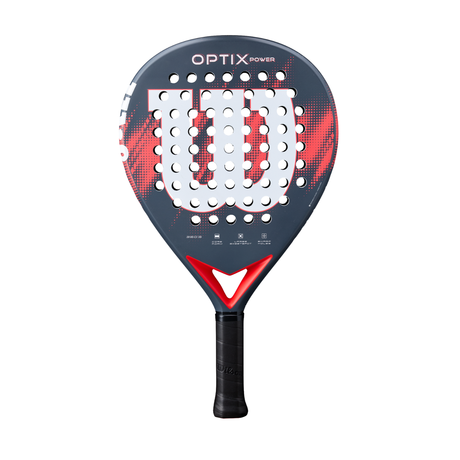 Wilson Optix V2 Power 2026 Padel Racket, Red, front view