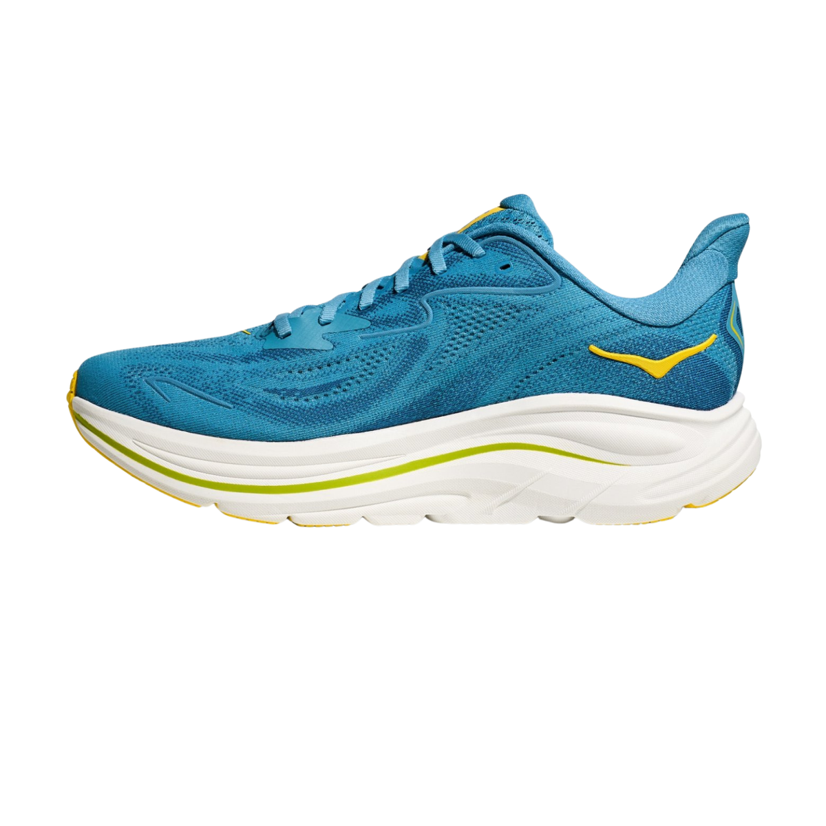 Hoka Clifton 10 Running Shoe Men, Alpine Blue/Foggy Night, back view