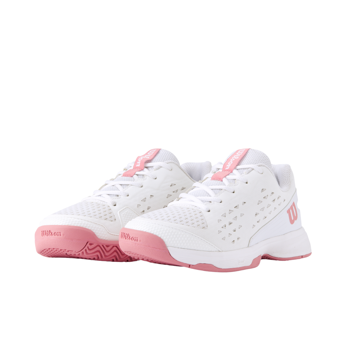 Wilson Rush Pro L Tennis Shoes Junior, White/Pink, packaging view