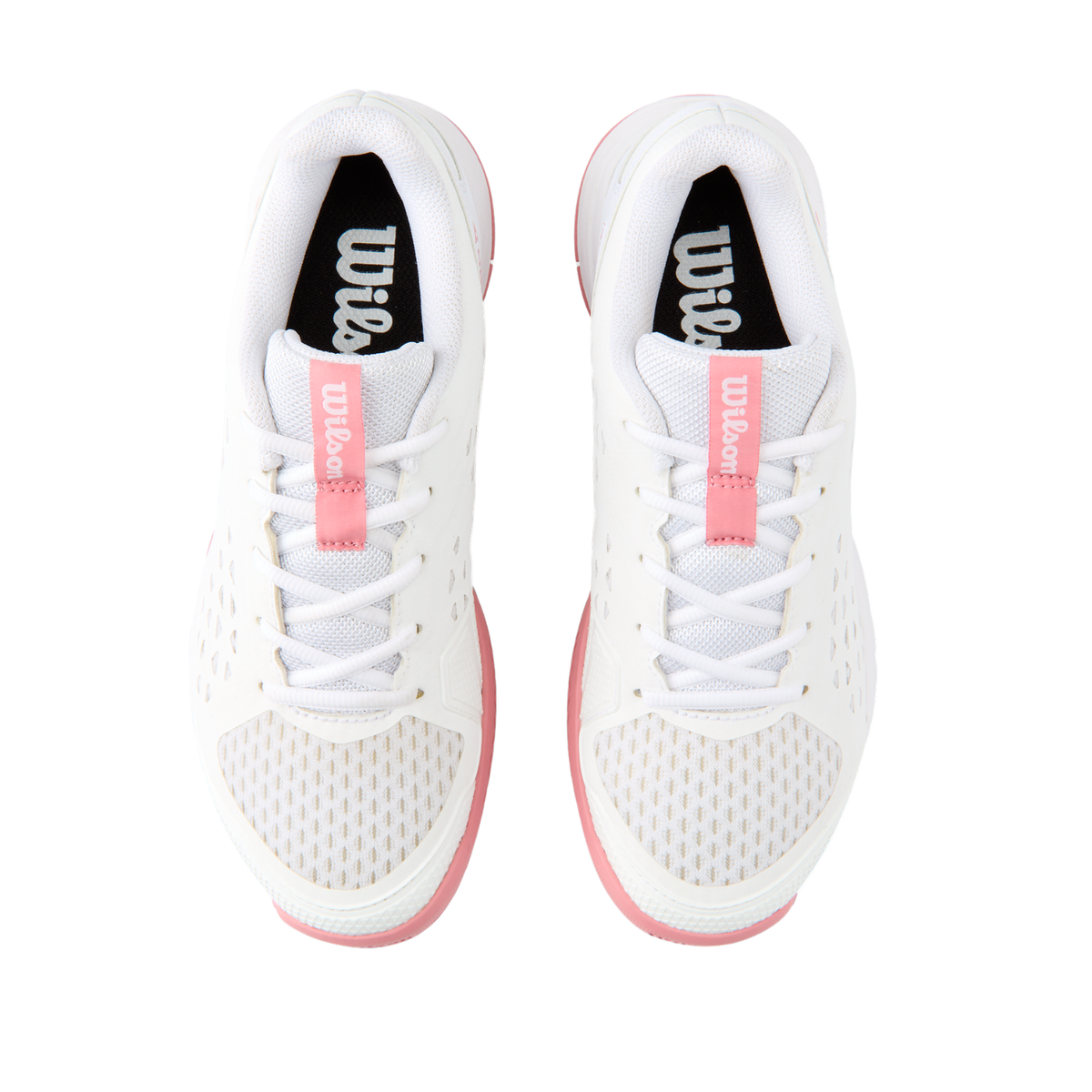 Wilson Rush Pro L Tennis Shoes Junior, White/Pink, close-up detail
