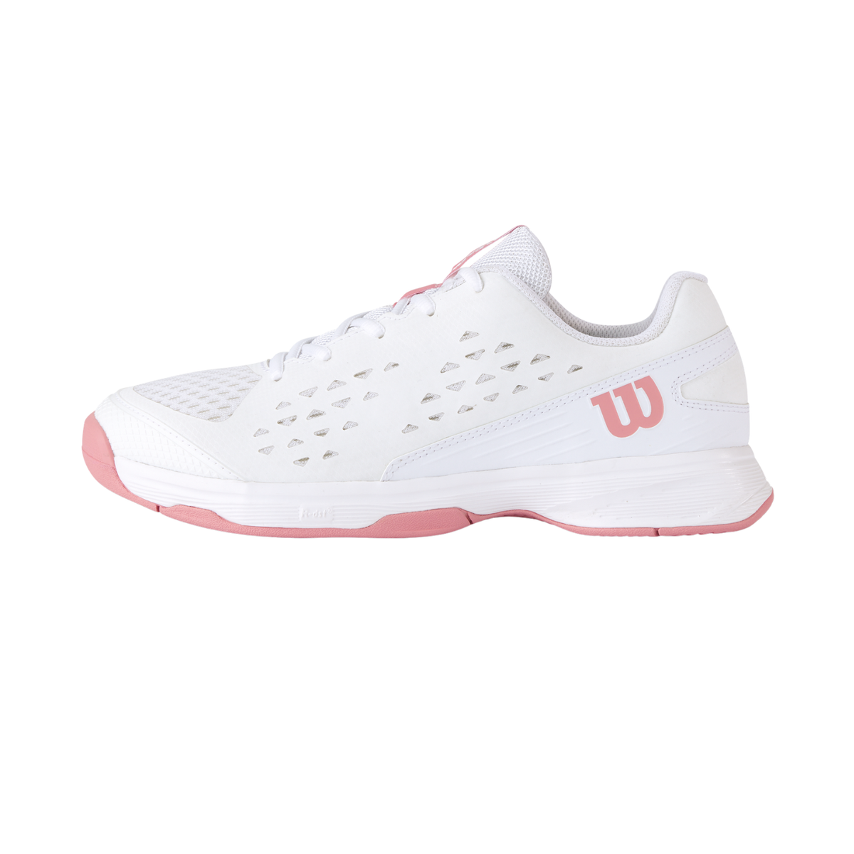Wilson Rush Pro L Tennis Shoes Junior, White/Pink, front view