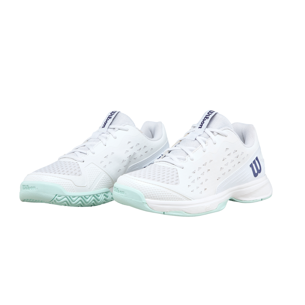 Wilson Rush Pro Ace Junior L Tennis Shoe, White/Bay/Skipper Blue, packaging view