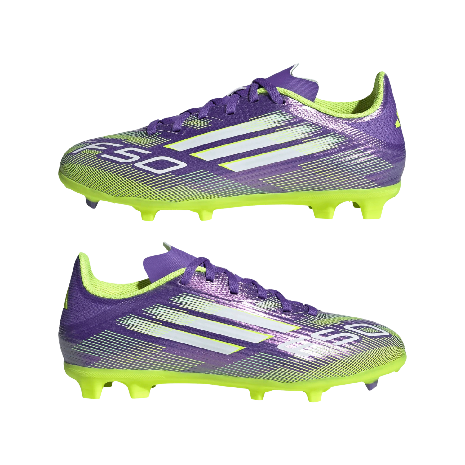Adidas F50 League FG/MG Shoes Junior - Purple/White/Lemon shoes Adidas