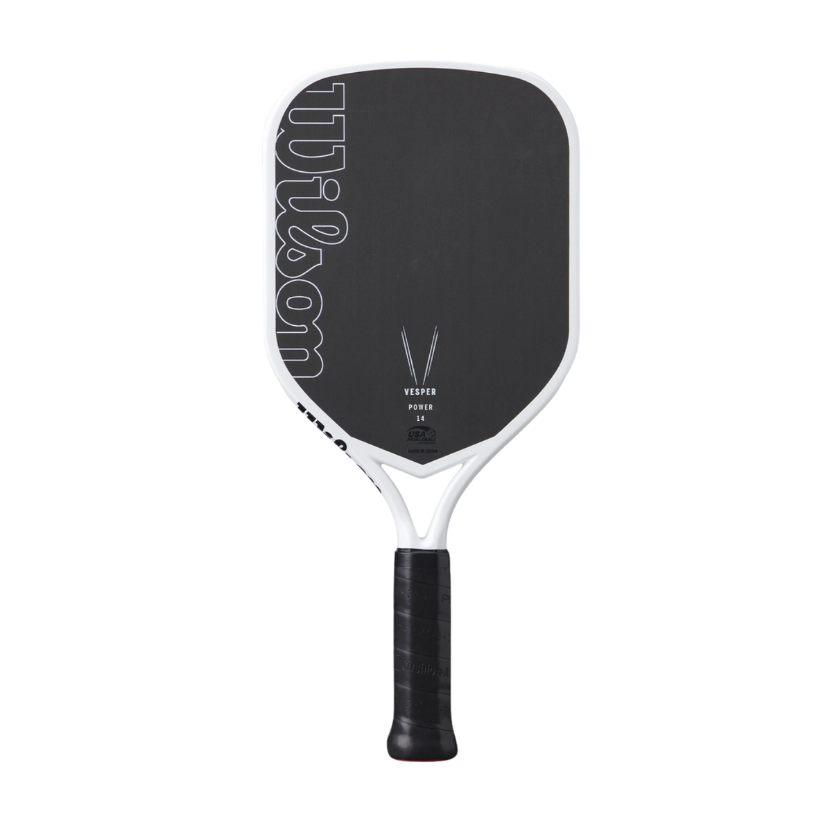 Wilson Vesper Power 14 V1 Pickleball Paddle, Black, front view
