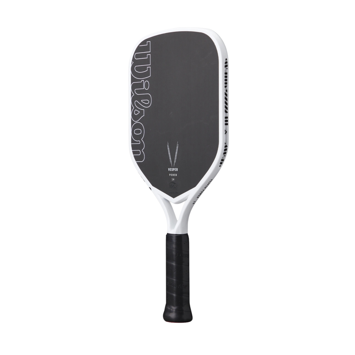 Wilson Vesper Power 14 V1 Pickleball Paddle, Black, back view