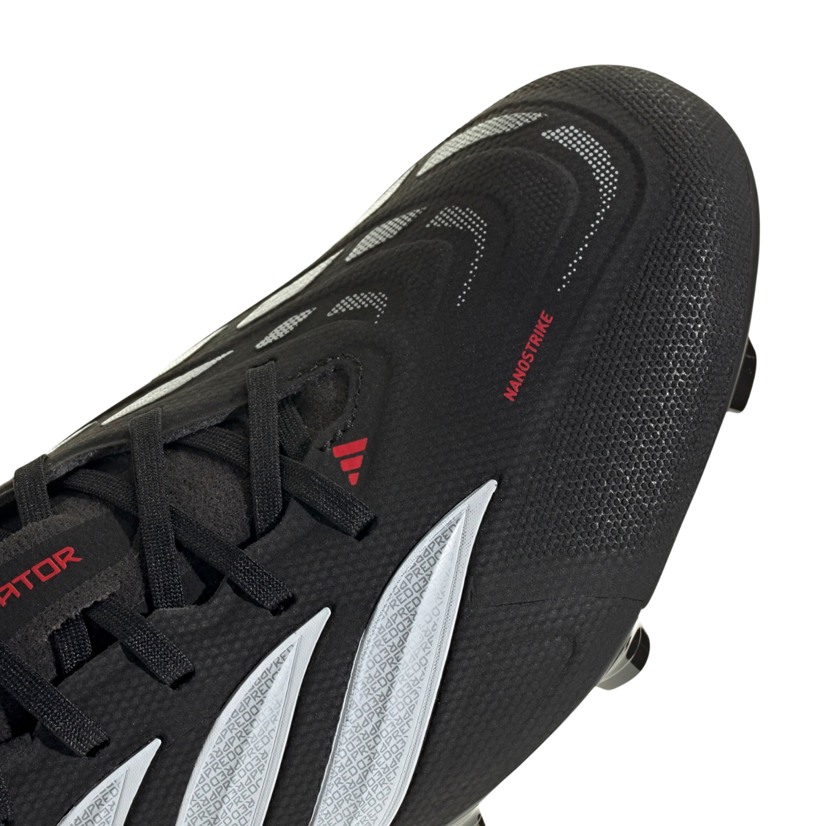 Adidas Predator League FG Football Boots, Black/White/Red, detail view