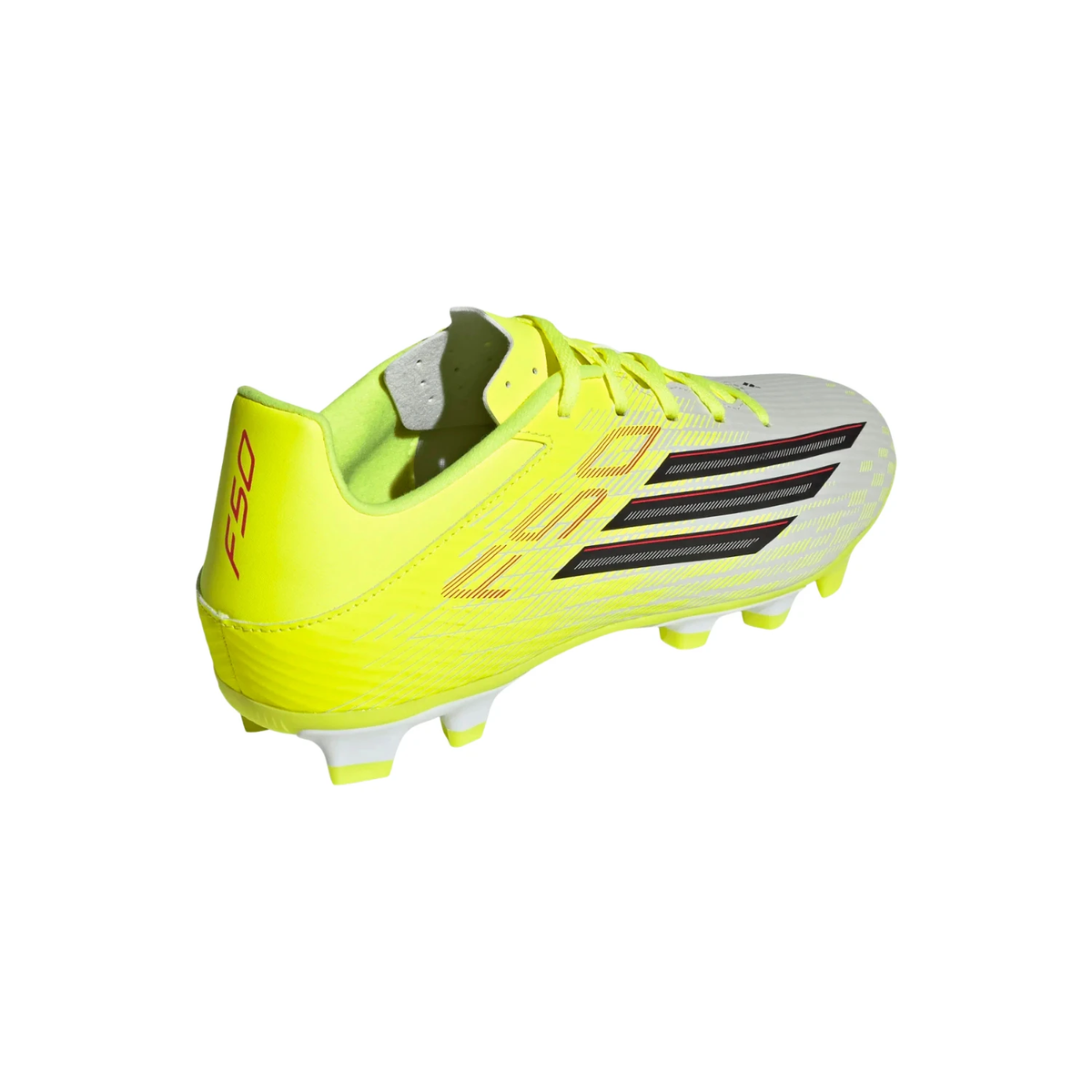 Adidas F50 Club FG/MG Football Boots, Yellow/Black/Red, side view