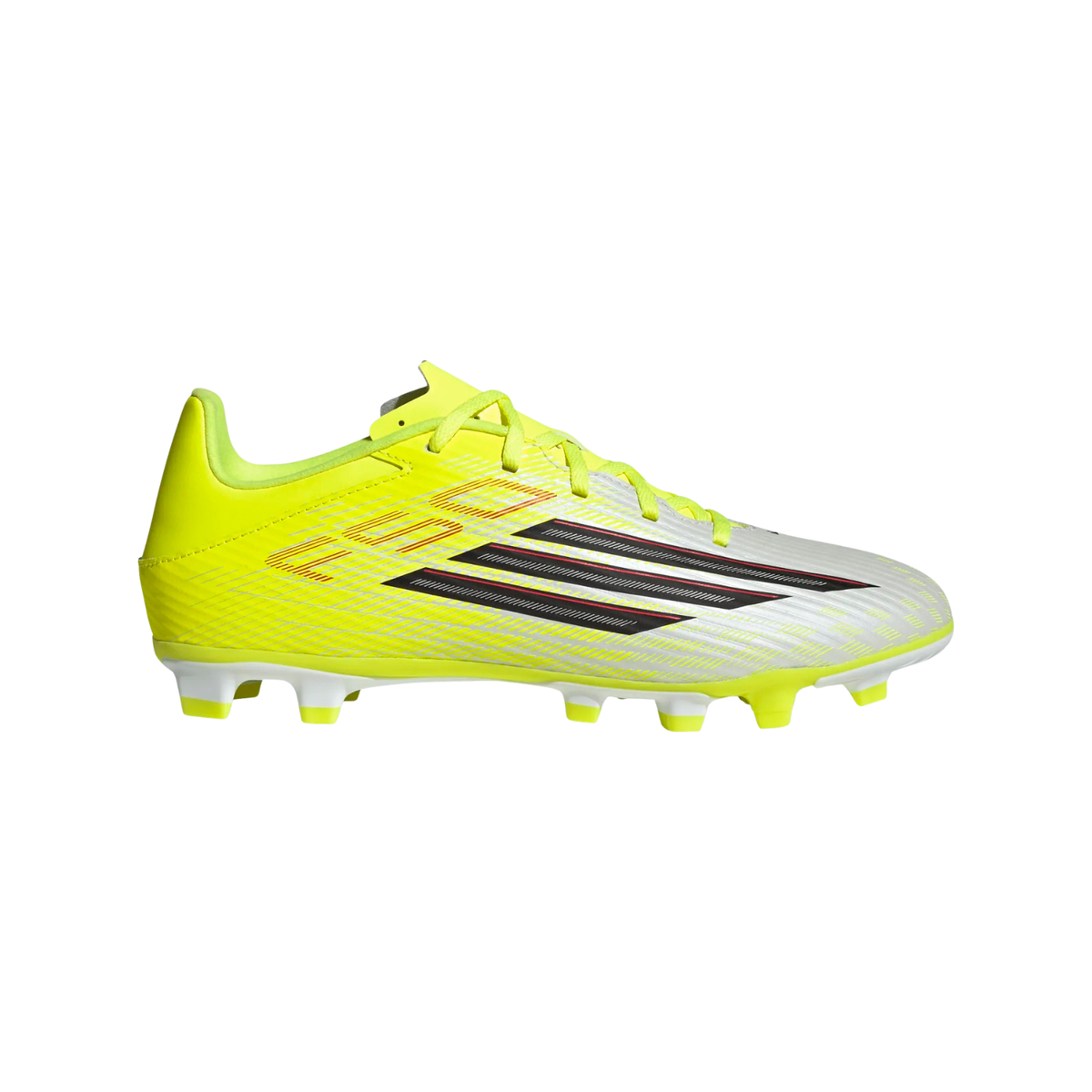 Adidas F50 Club FG/MG Football Boots, Yellow/Black/Red, back view