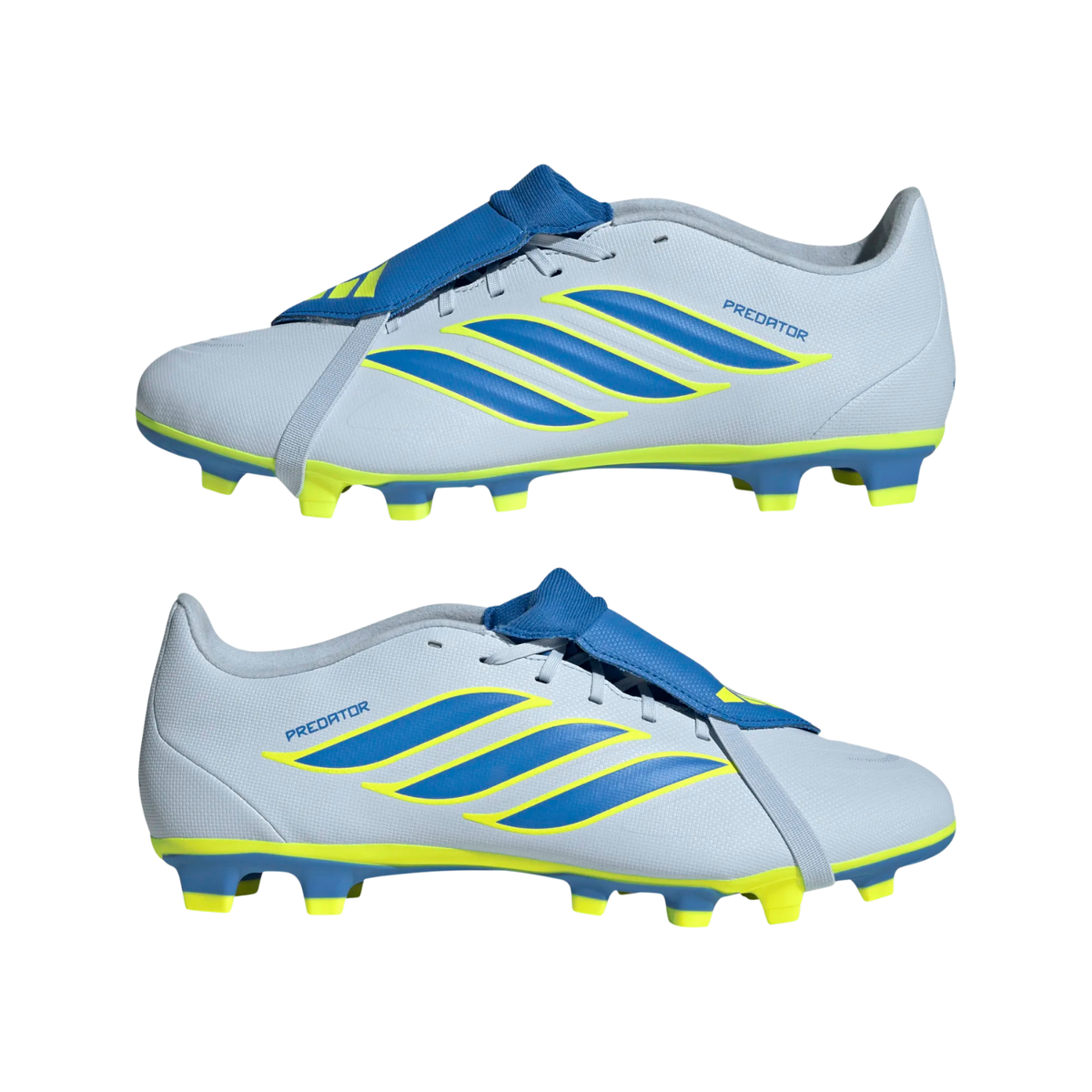Adidas Predator Club FT FG Football Boots, Crystal Sky/Blue/yellow, packaging view