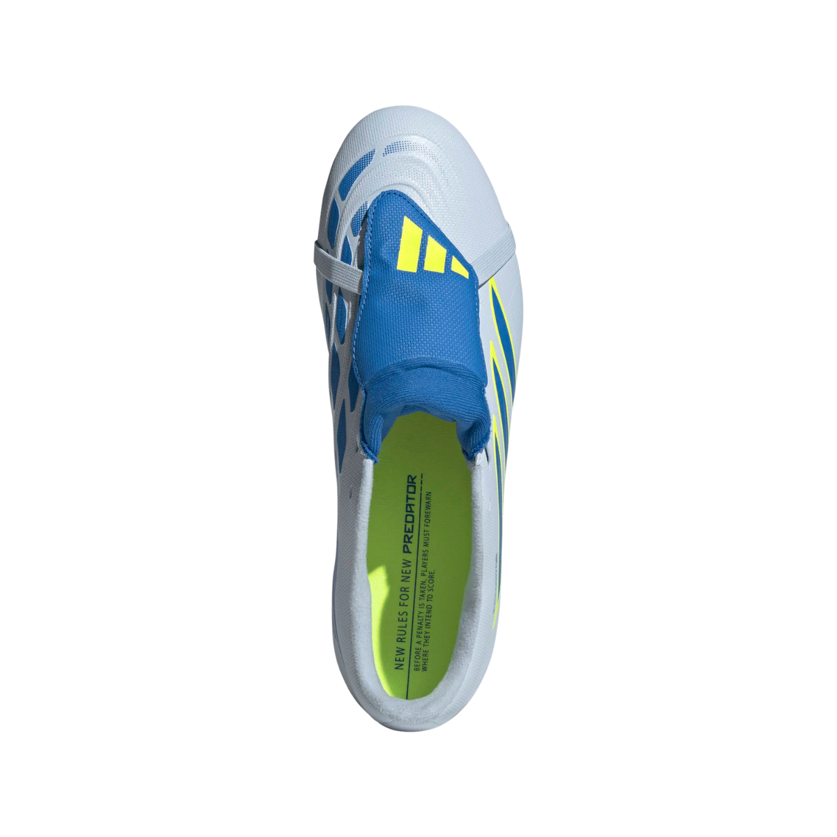 Adidas Predator Club FT FG Football Boots, Crystal Sky/Blue/yellow, close-up detail