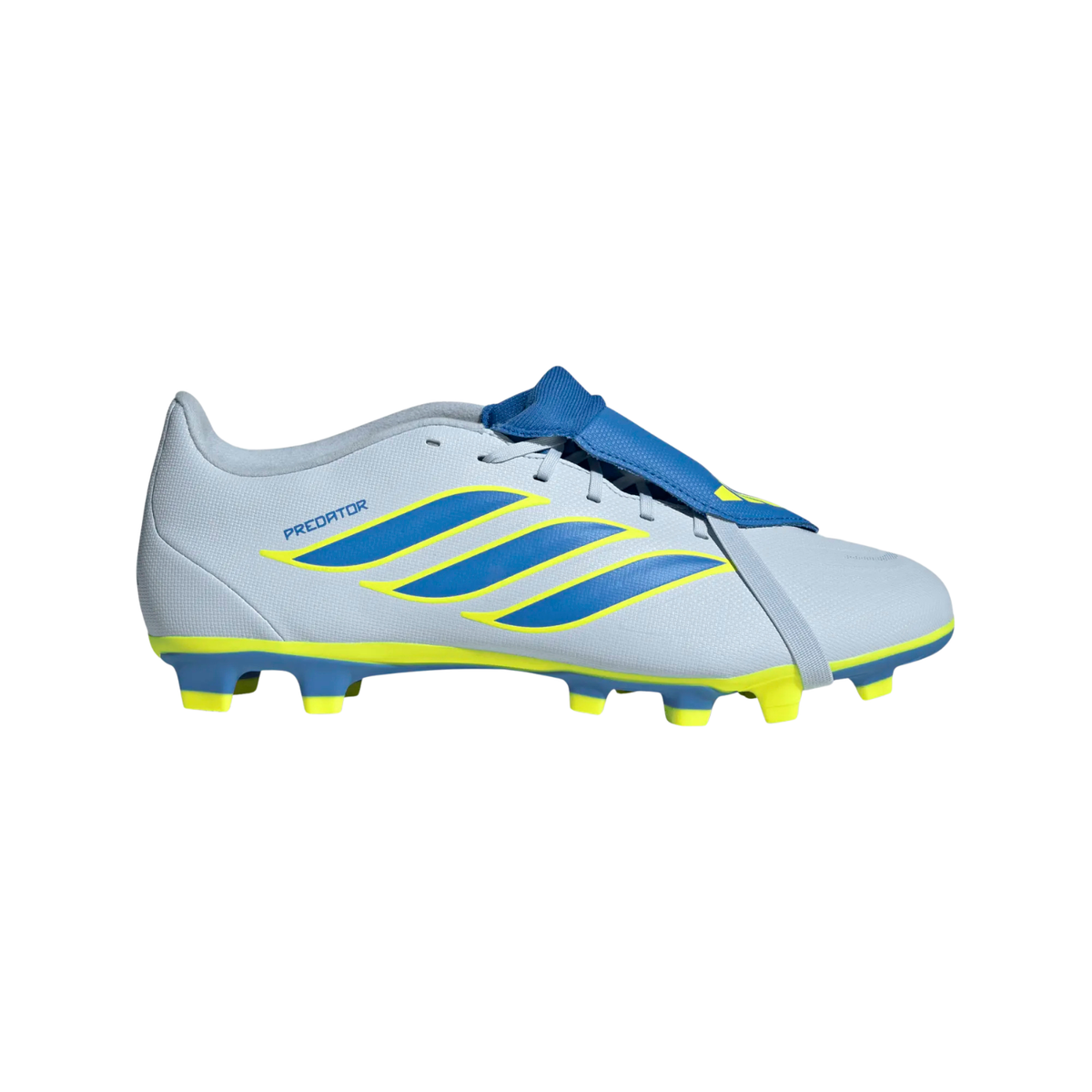 Adidas Predator Club FT FG Football Boots, Crystal Sky/Blue/yellow, back view
